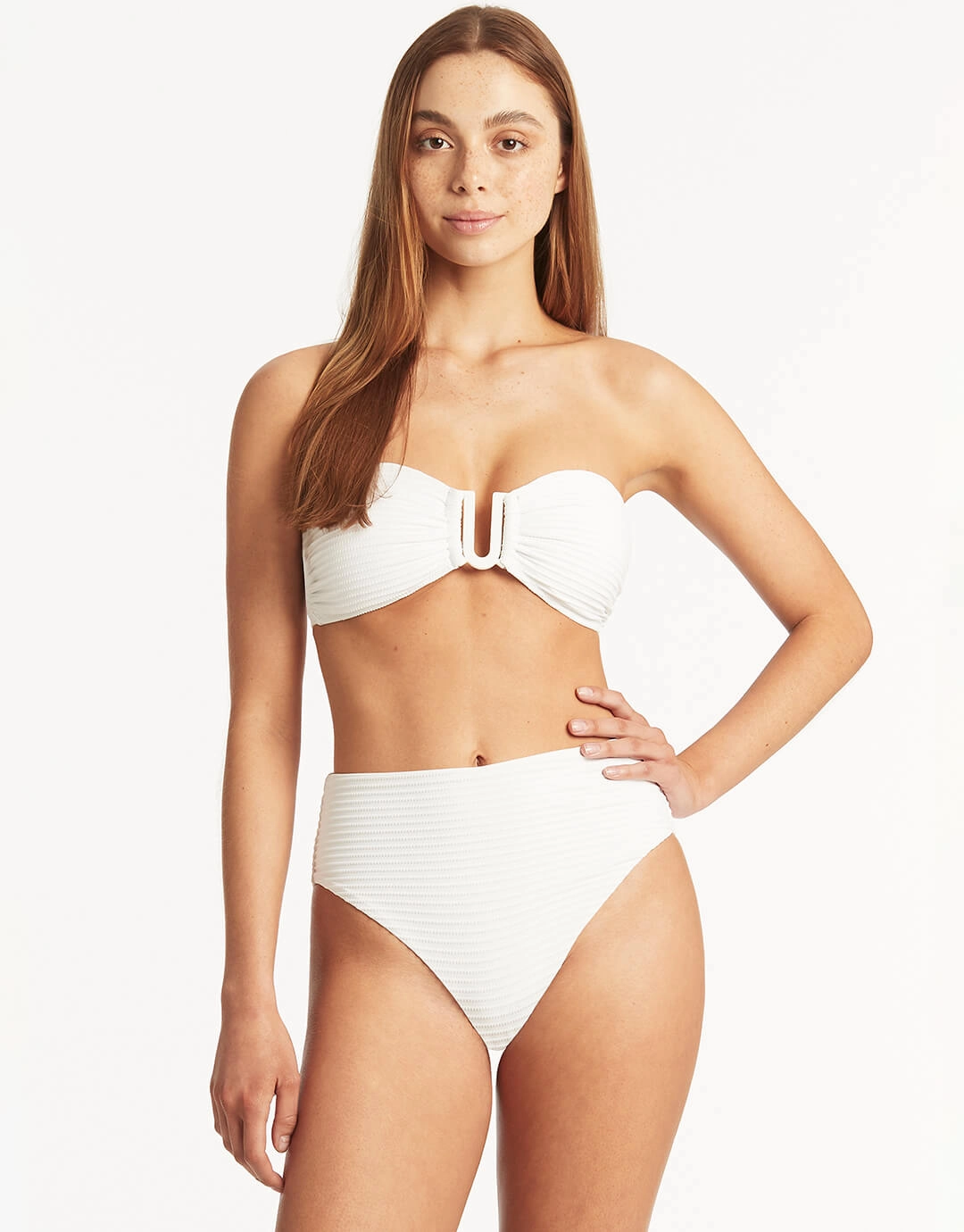 Spinnaker U Bar Bandeau Bikini Top - White