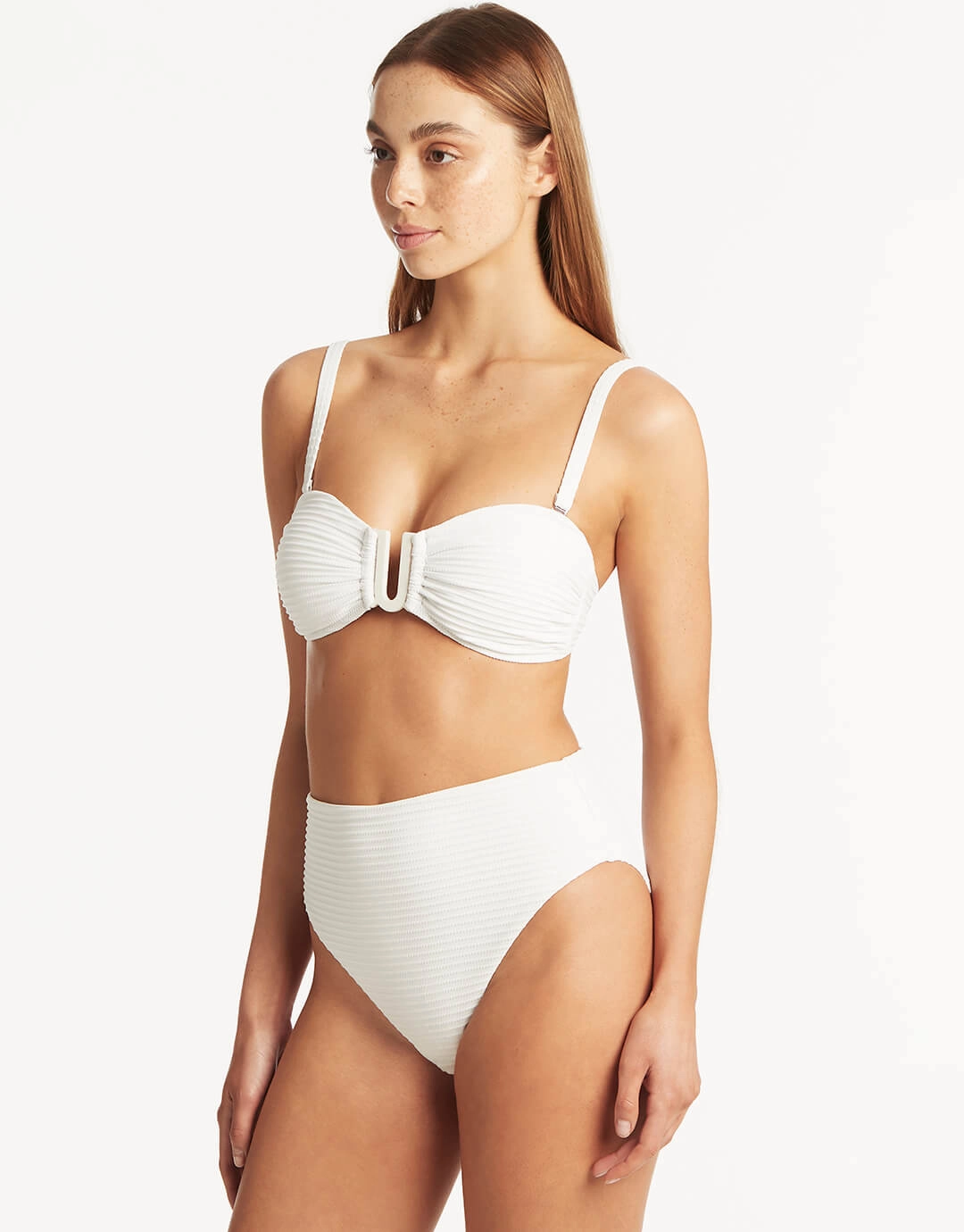 Spinnaker U Bar Bandeau Bikini Top - White