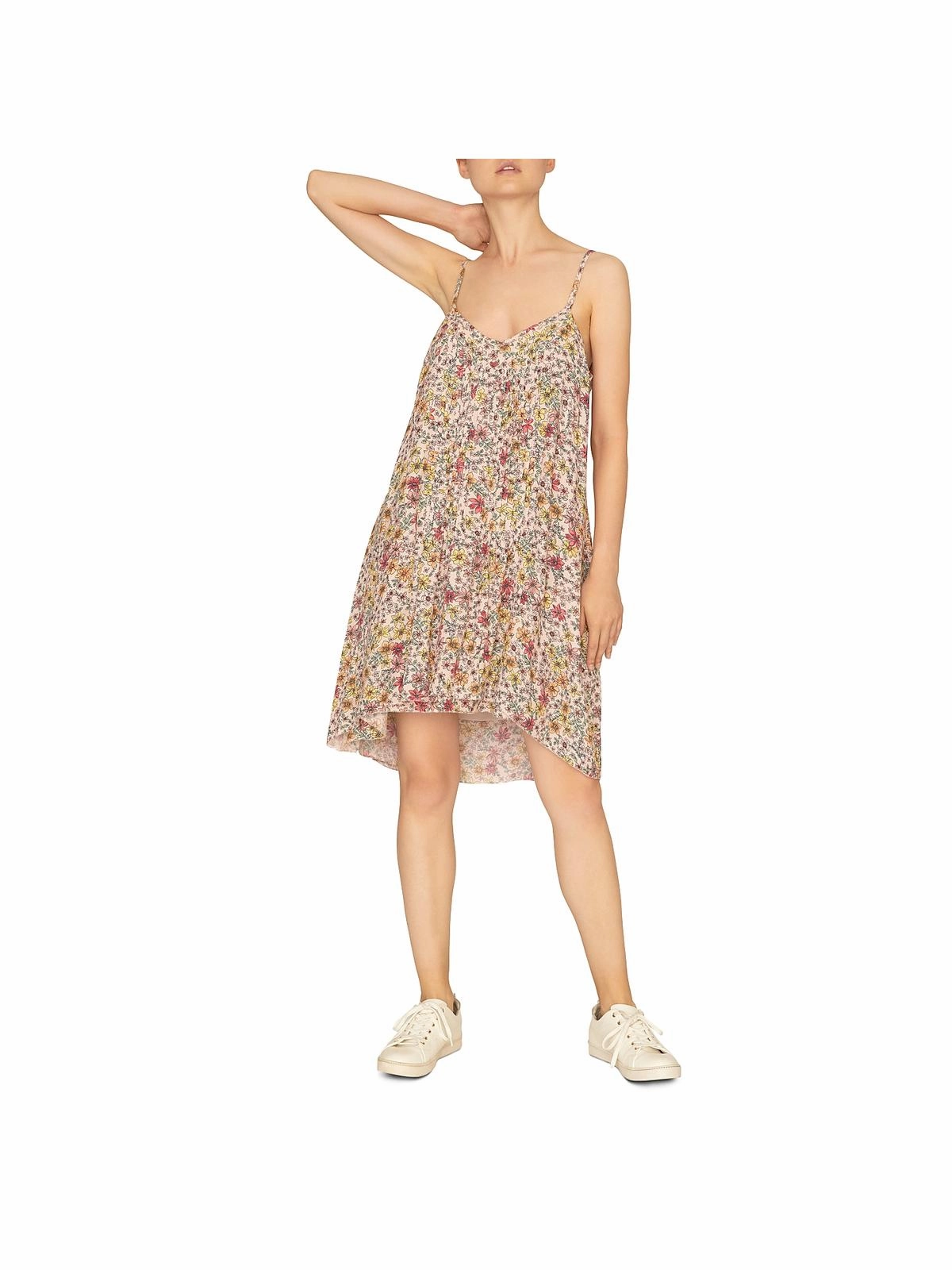 Spring Ahead Womens Floral Pleated Shift Dress