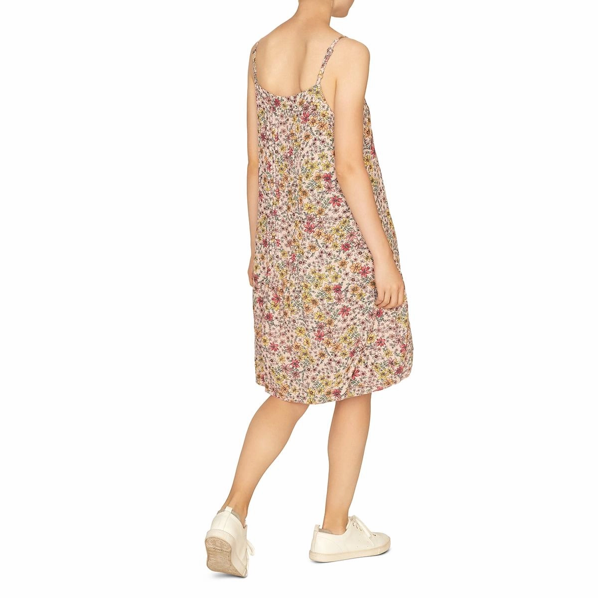 Spring Ahead Womens Floral Pleated Shift Dress