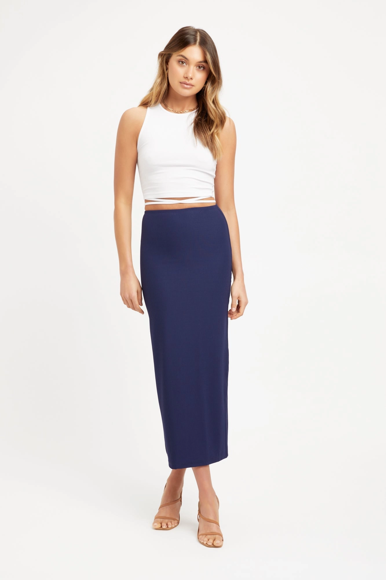 Staple Rib Midi Skirt womens jeans online discount