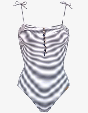 Strawberry Kiss Bandeau Swimsuit - White Night Blue Watercult - Watercult swimsuits sale