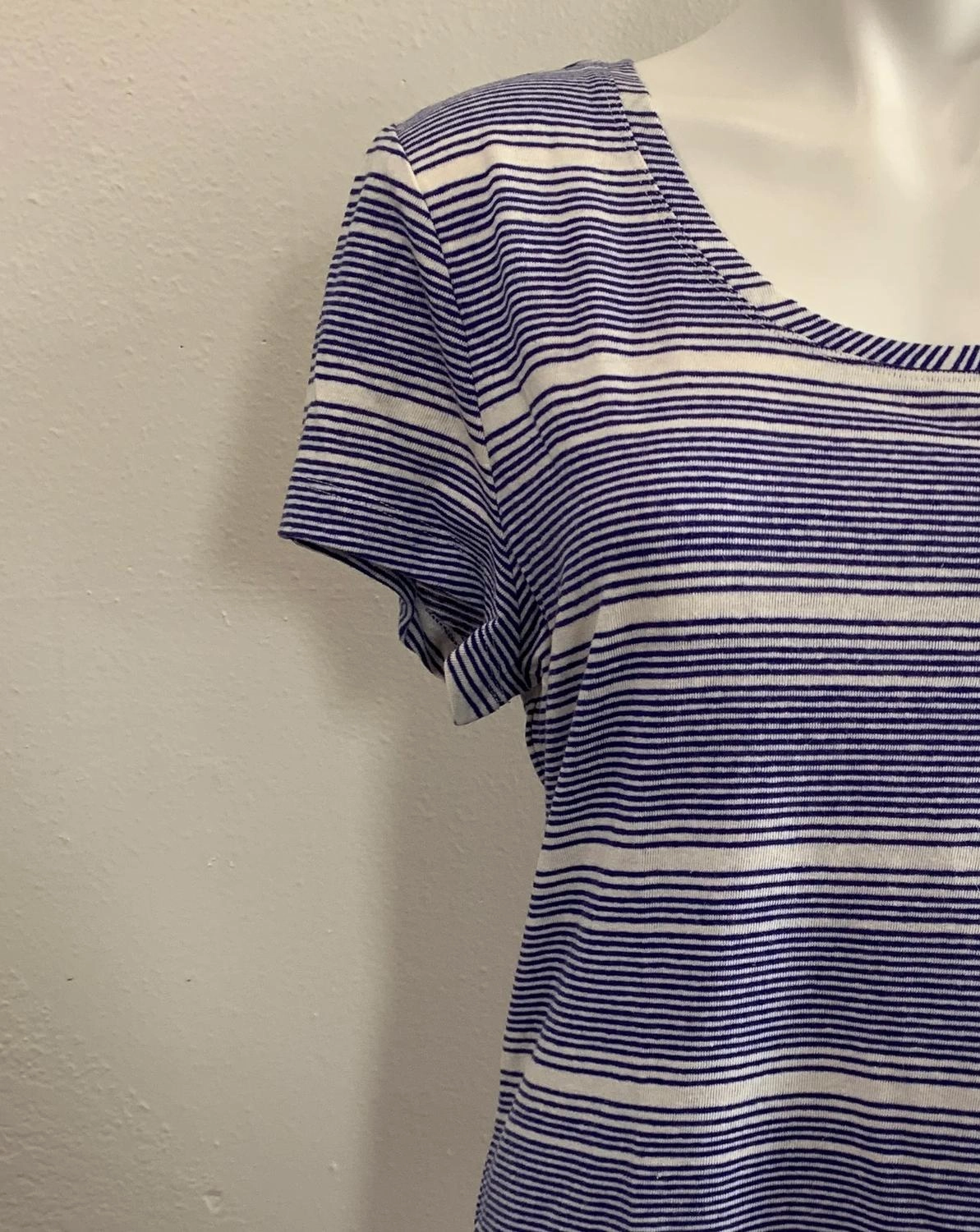 Stripe Cap Sleeve Tee In Royal