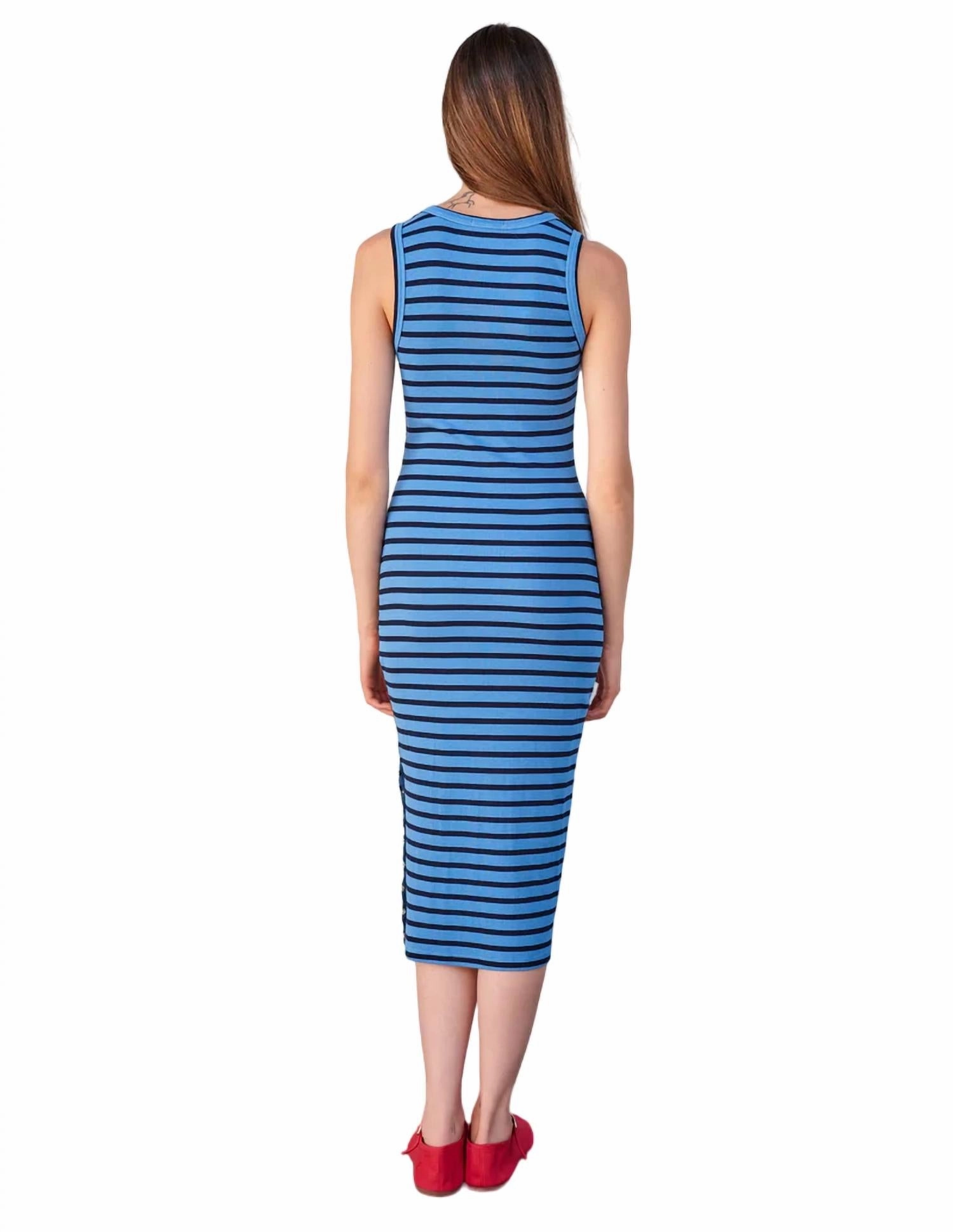 Striped Bodycon Dress In Azure