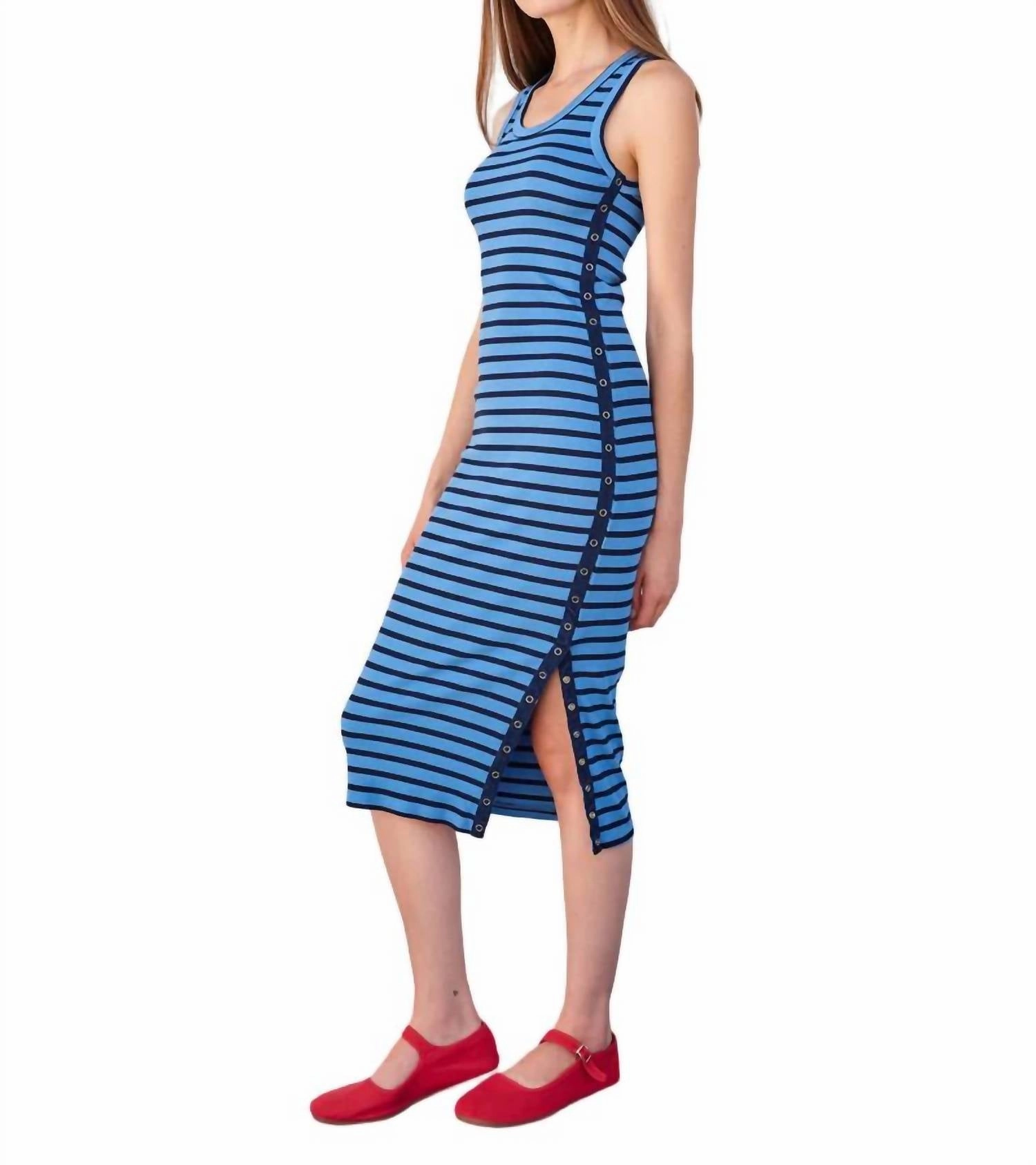 Striped Bodycon Dress In Azure
