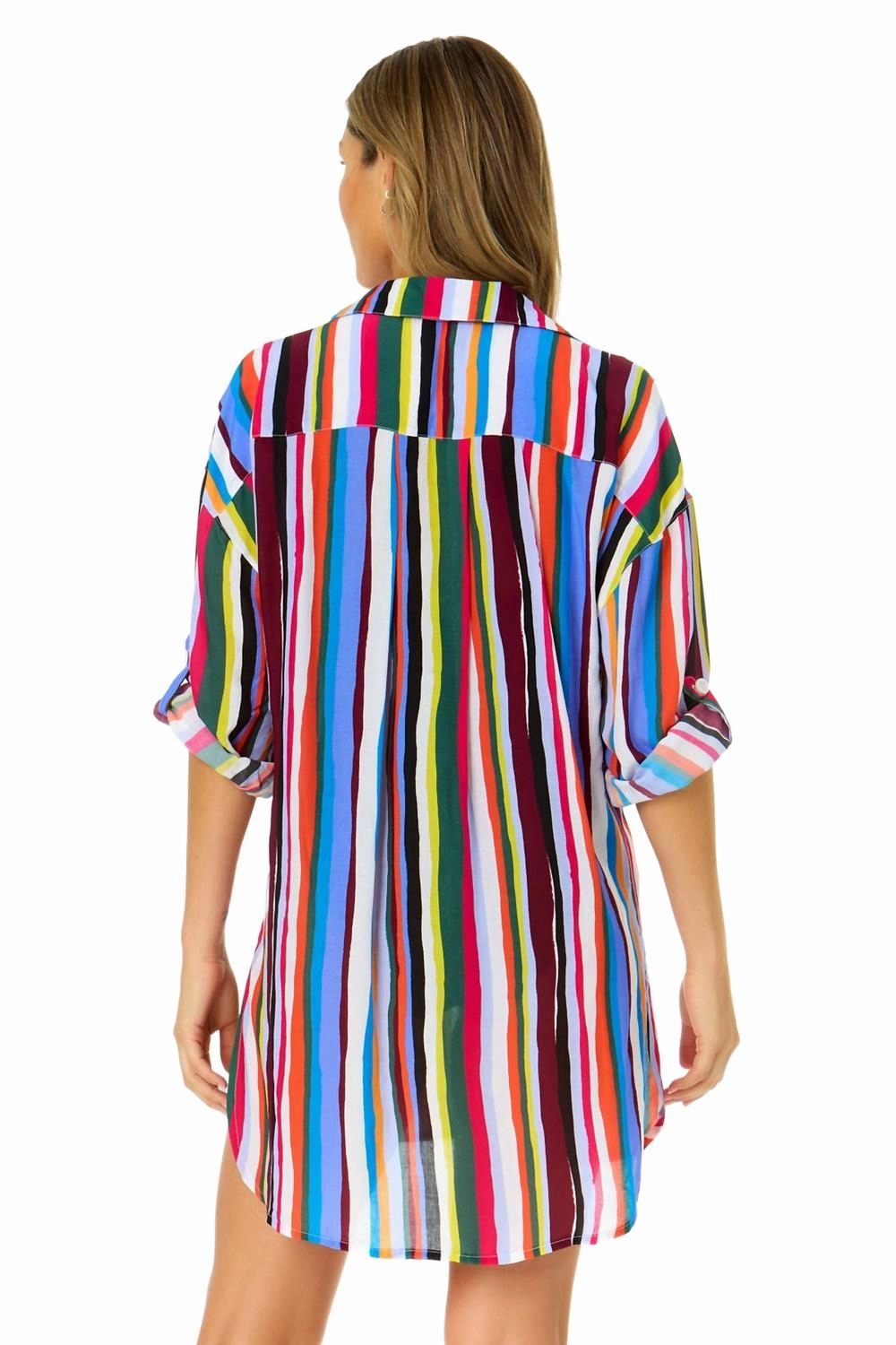 Striped Boyfriend Cover Up In Multi