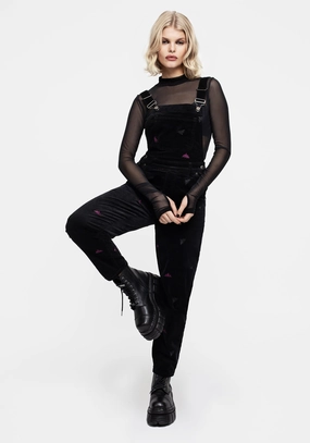Styx Moth Embroidered Cord Balloon Leg Dungarees Bottoms Womens - women's jeans sale