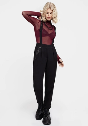 Styx Moth Embroidered Tapered Trousers Bottoms Womens - women's jeans sale