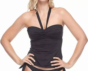 Sulawesi Amelia Tankini Top In Black Swim Womens - ruched swimwear outlet