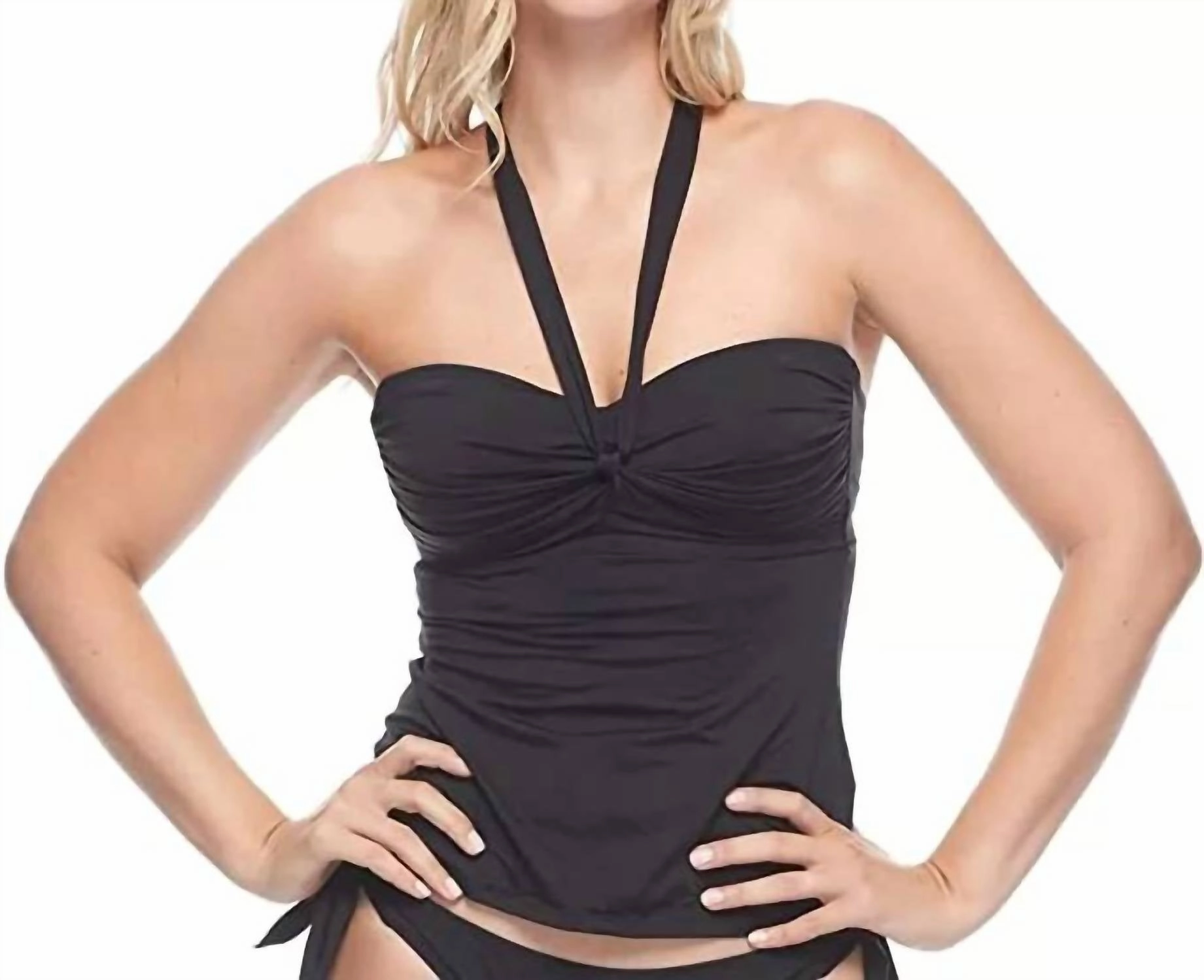 Sulawesi Amelia Tankini Top In Black Swim Womens - ruched swimwear outlet