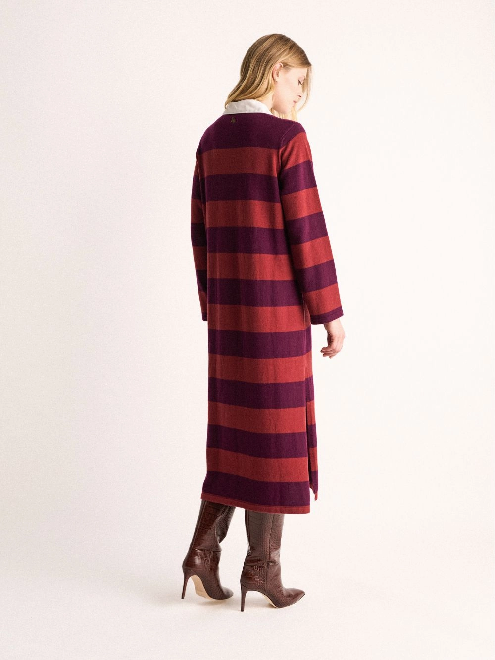 Sulfur Stripped Cashmere Polo Dress