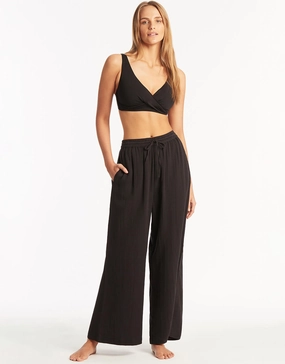Sunset Beach Pant - Black Sea Level - Sea Level swimwear clearance