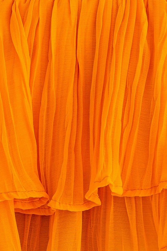 Sunset Glow Off Shoulder Ruffle Crop Top - Small