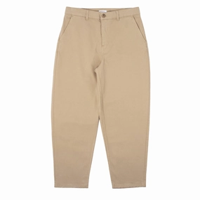 Sunspel Womens Cotton Tapered Trousers Stone womens pants flash sale