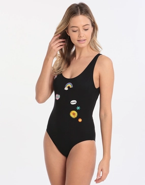 Supercolour Belair One Piece - Black Swim Womens - maternity swimsuits