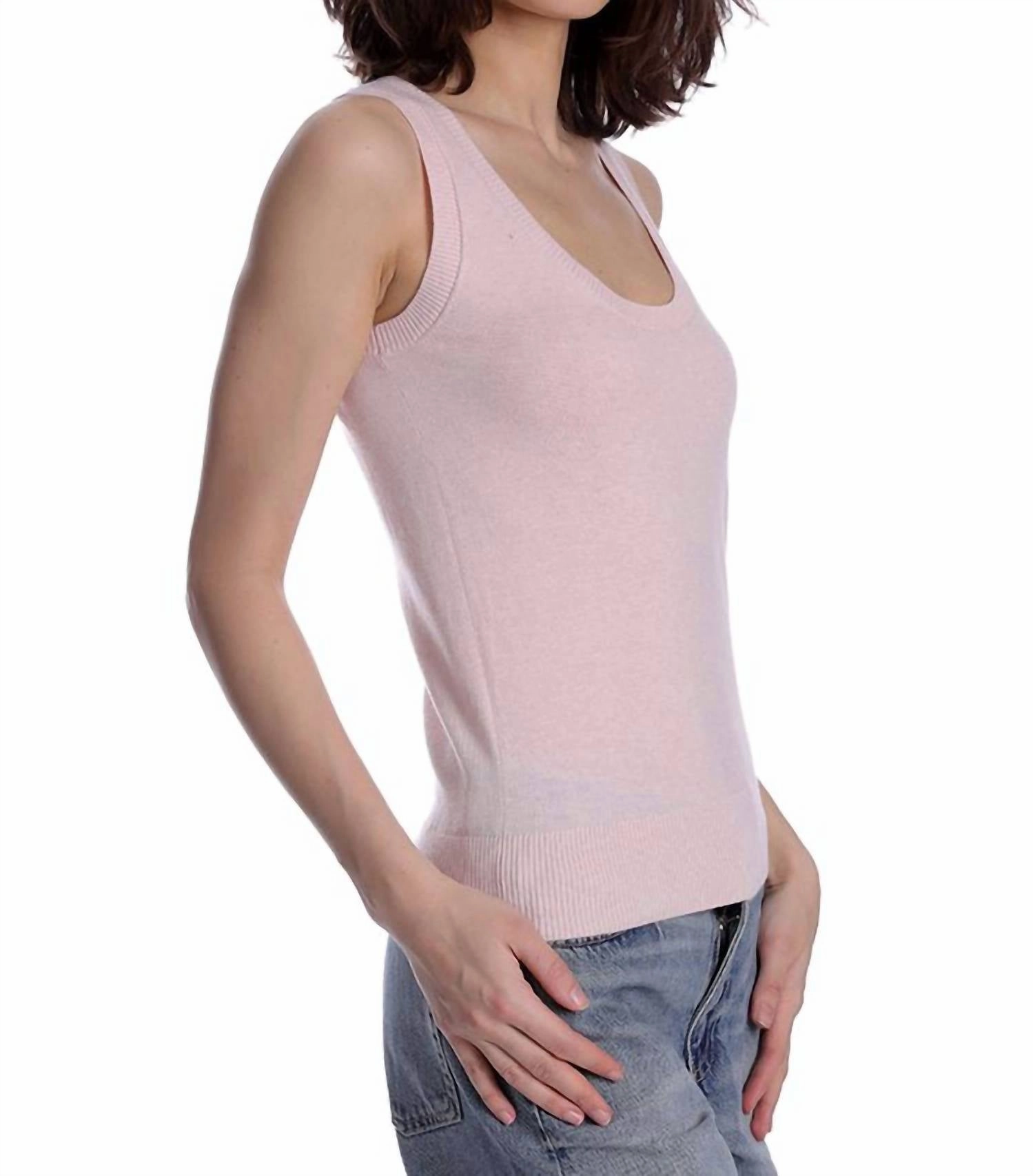 Supima Cotton Cashmere Scoop Neck Tank Top In Lotus
