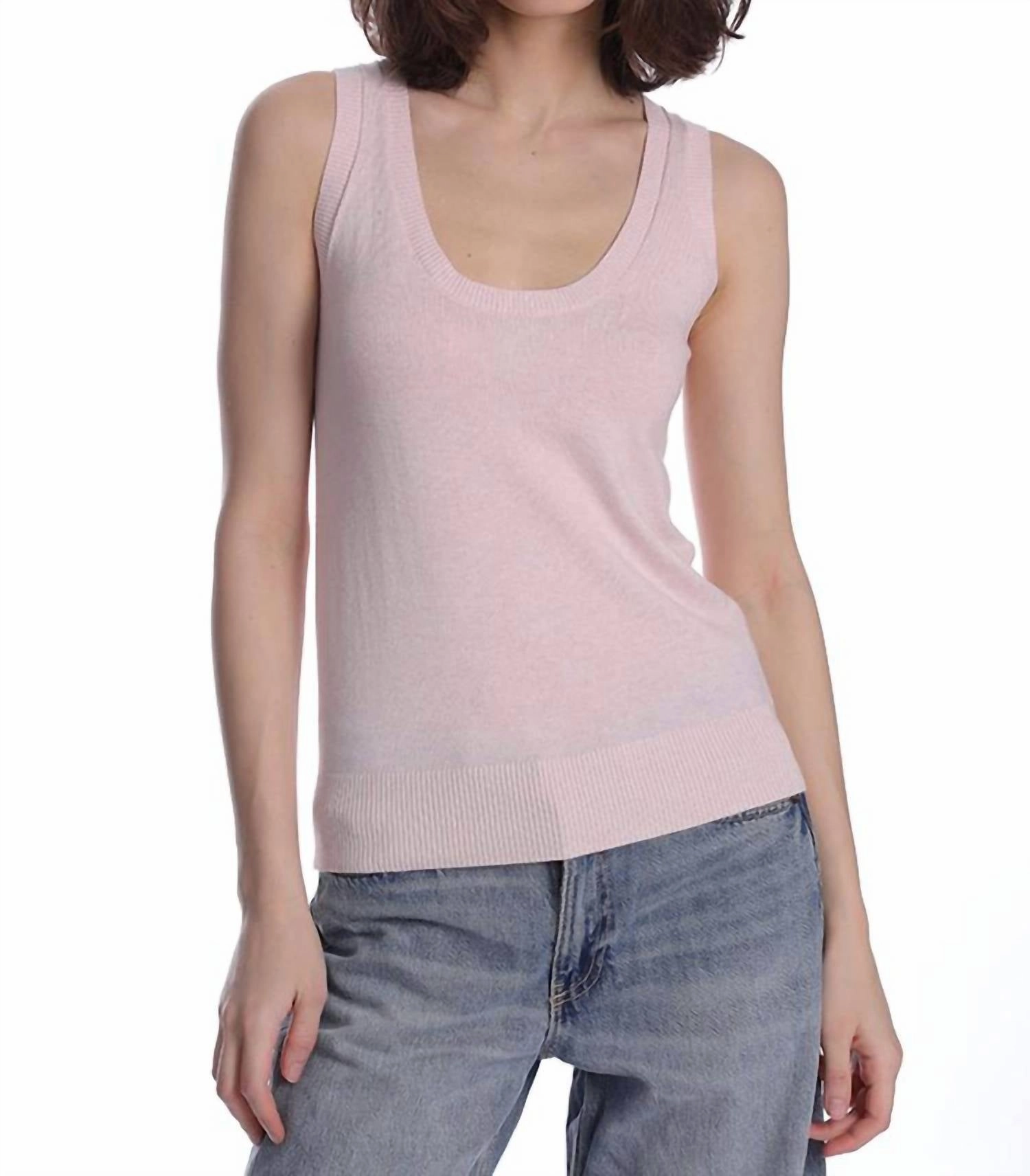 Supima Cotton Cashmere Scoop Neck Tank Top In Lotus
