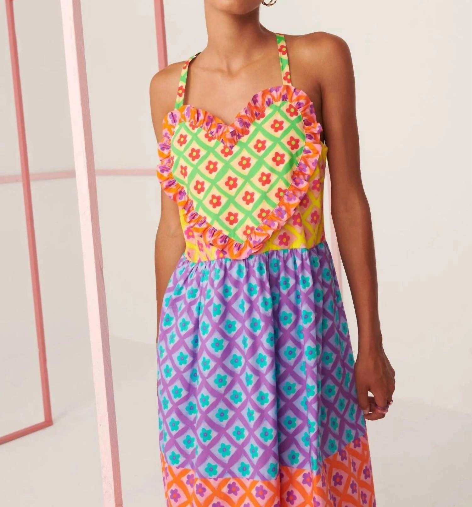 Tahaa Floral Pattern Maxi Dress In Multi
