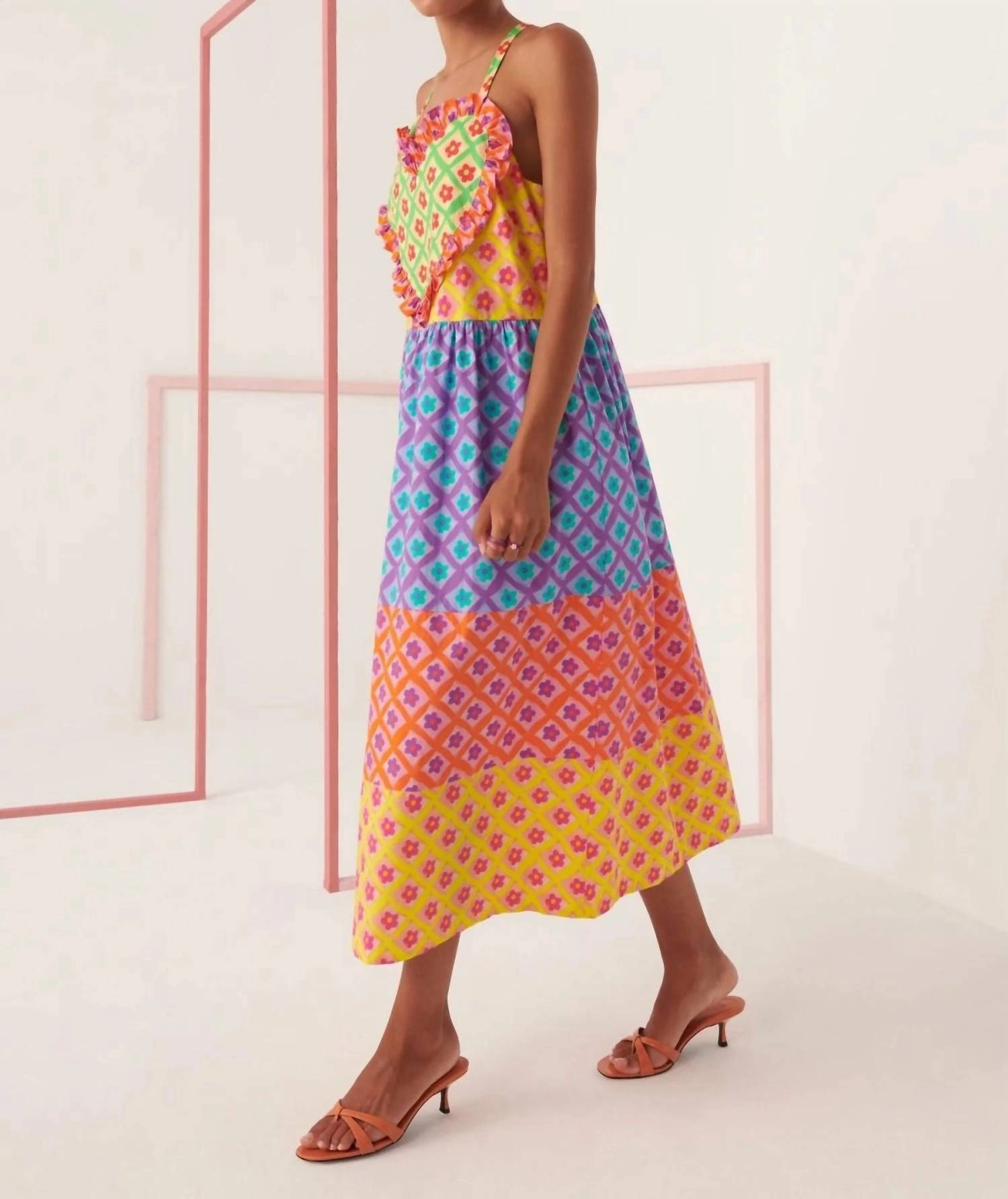 Tahaa Floral Pattern Maxi Dress In Multi