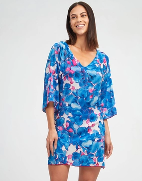 Tahiti Beach Dress - Blue Floral Nuria Ferrer - Nuria Ferrer fashion sale