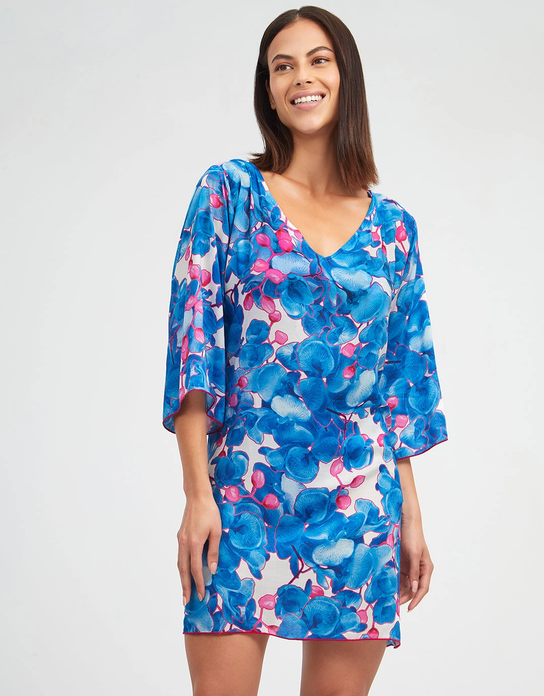 Tahiti Beach Dress - Blue Floral Nuria Ferrer - Nuria Ferrer fashion sale