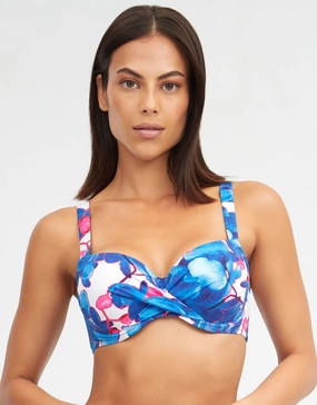 Tahiti Moulded Underwired Bikini Top - Blue Floral Nuria Ferrer - Nuria Ferrer fashion sale