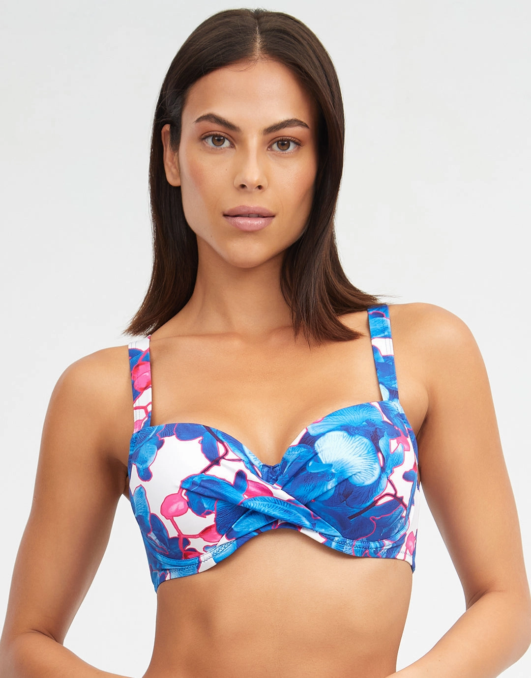 Tahiti Moulded Underwired Bikini Top - Blue Floral Nuria Ferrer - Nuria Ferrer fashion sale