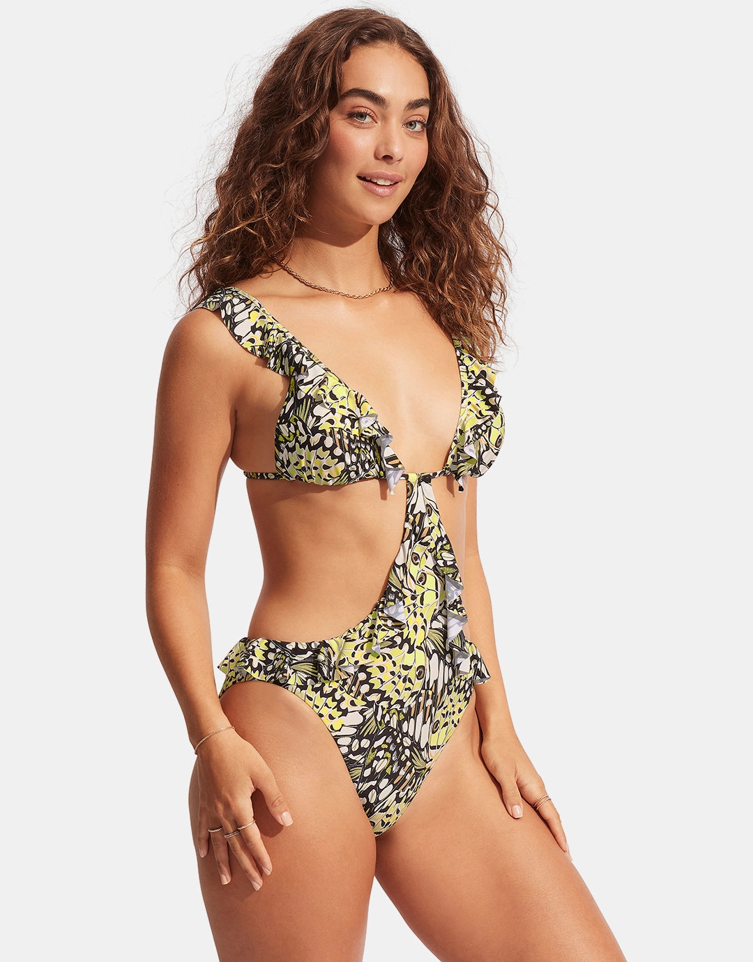 Take Flight Cut Out Swimsuit - Mandarin