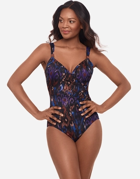 Tapiz Siren Swimsuit - Black Multi Miraclesuit - Miraclesuit swimwear clearance