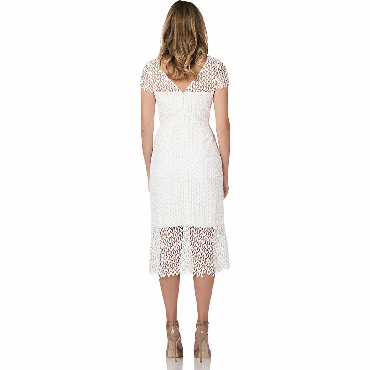 Tatum Womens Embroidered Midi Cocktail and Party Dress