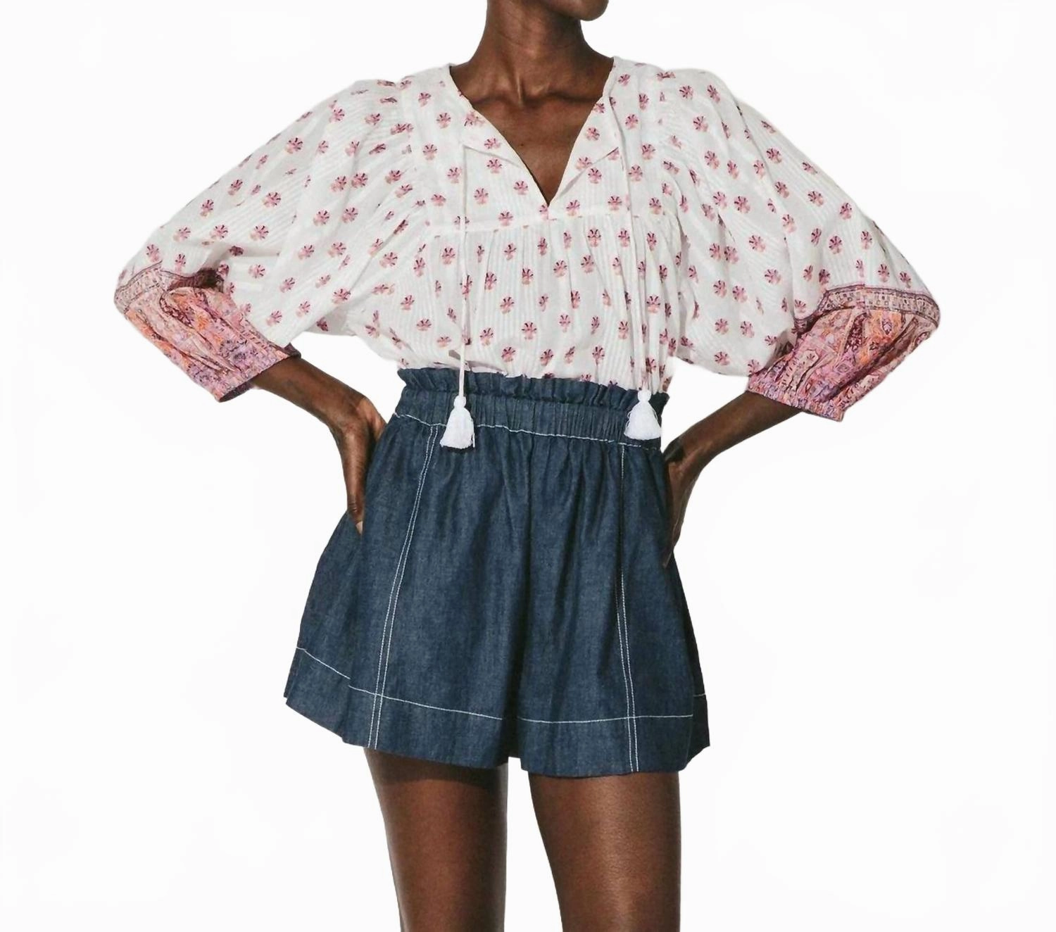 Tawny Blouse In Mahal Print