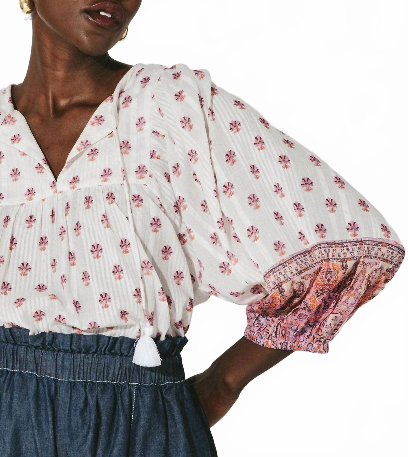 Tawny Blouse In Mahal Print