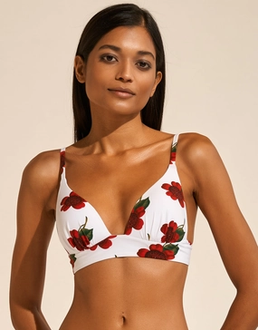 The Bloom Bralette Bikini Top - White Red Maryan Mehlhorn - Maryan Mehlhorn dresses