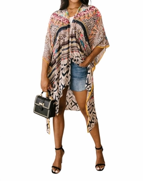 The Dreamer In Me Kimono In Brown Multi Swim Womens - cheeky bikinis sale