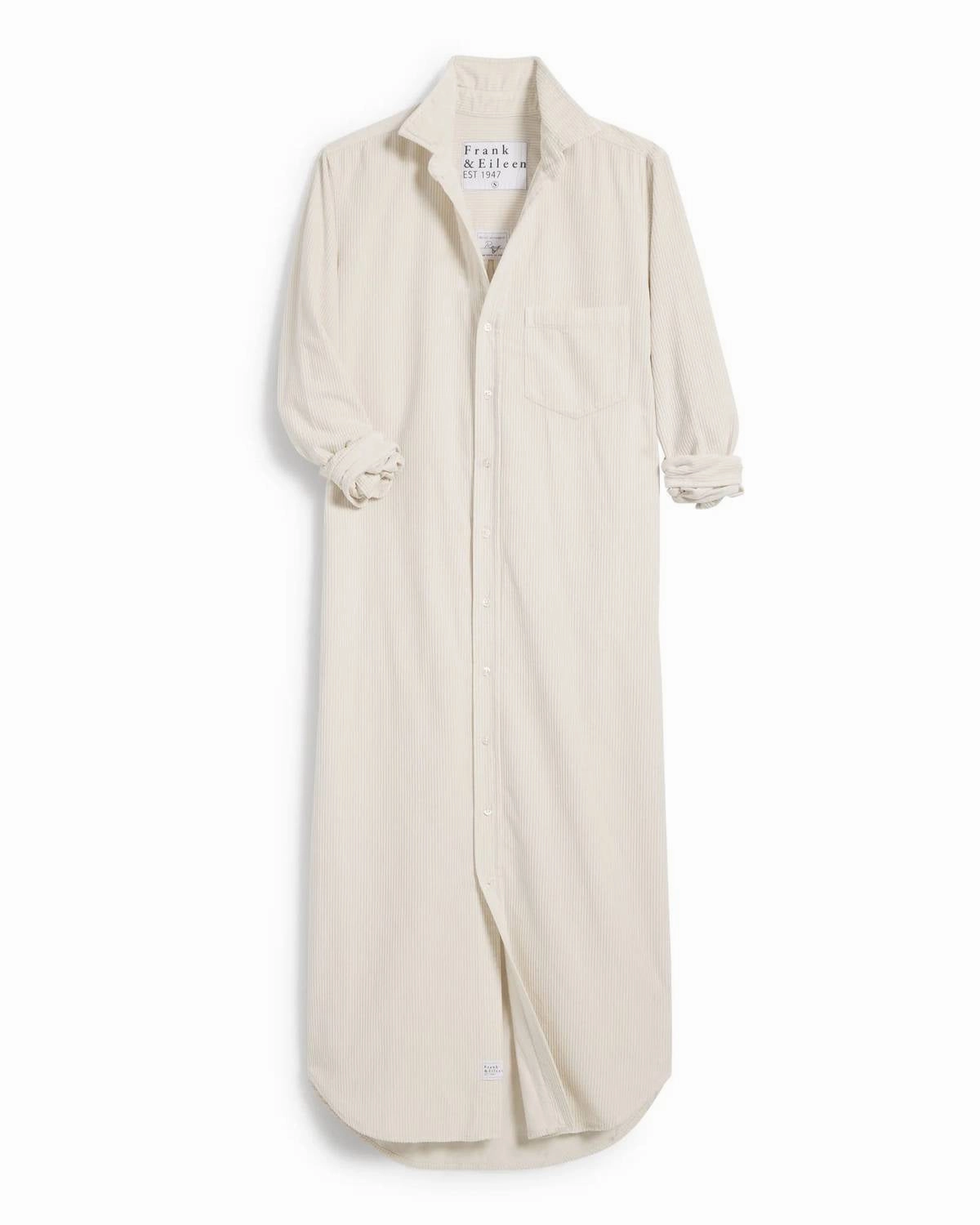 The Rory Maxi Shirtdress In Vintage White