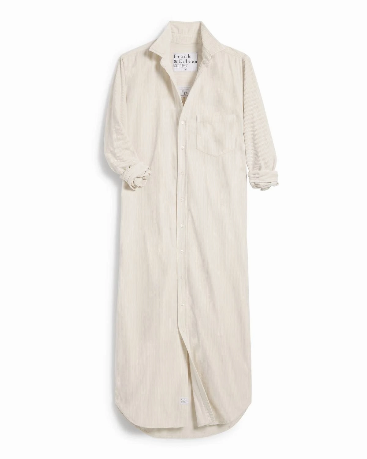 The Rory Maxi Shirtdress In Vintage White