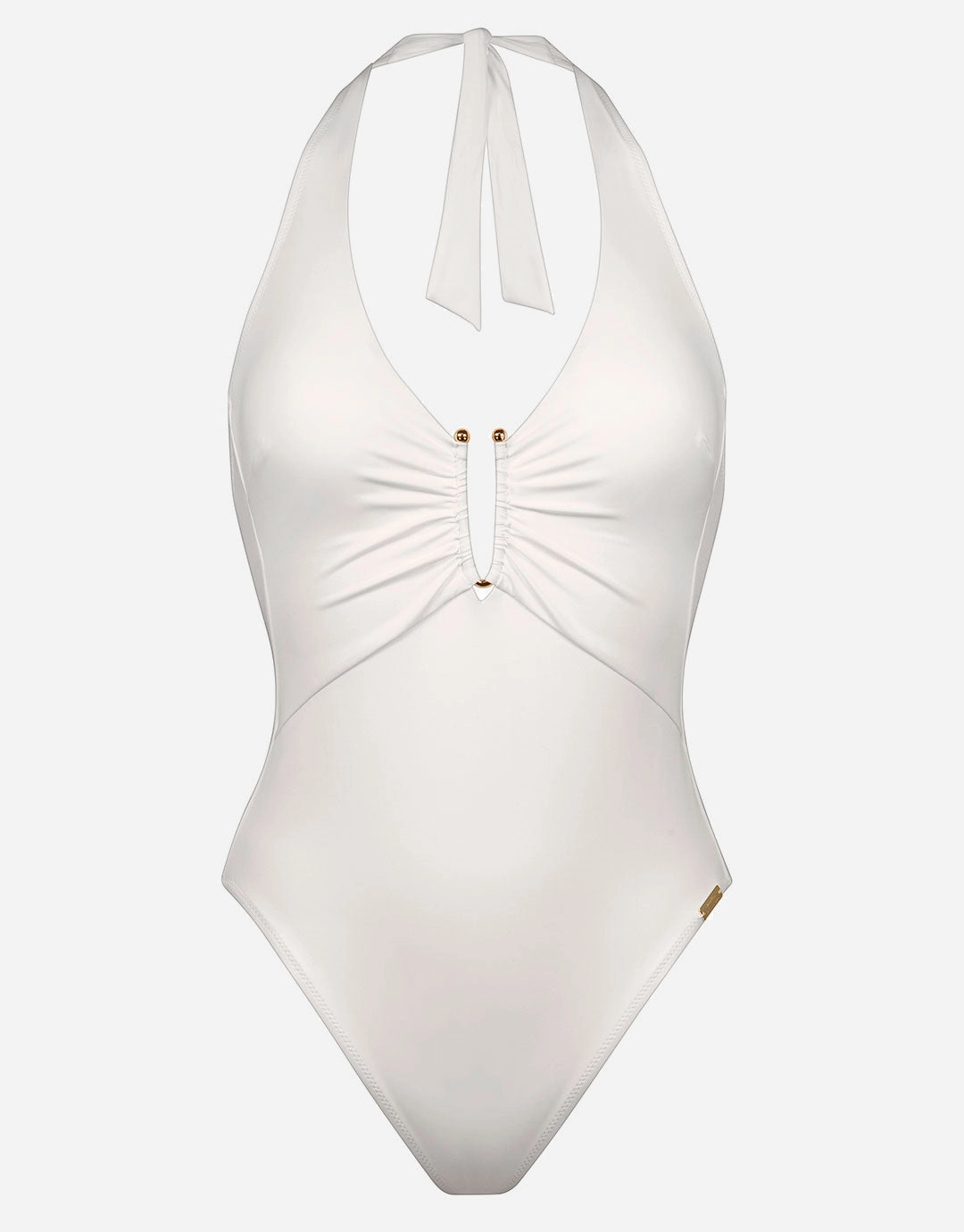 The White Collection Halter Swimsuit - Natural White Maryan Mehlhorn - Maryan Mehlhorn dresses