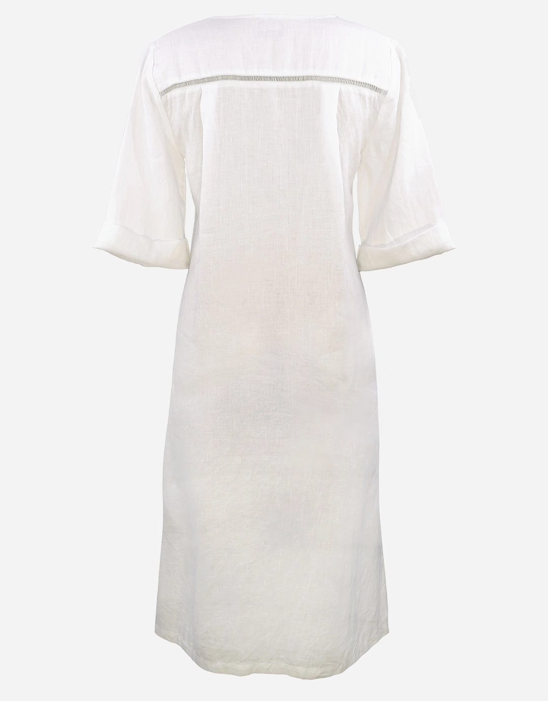 The White Collection Midi Beach Shirt - Natural White