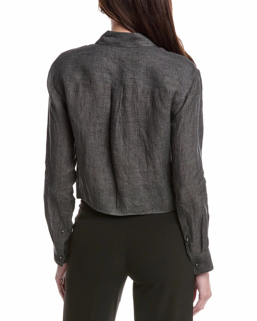 Theory Crop Taper Blouse