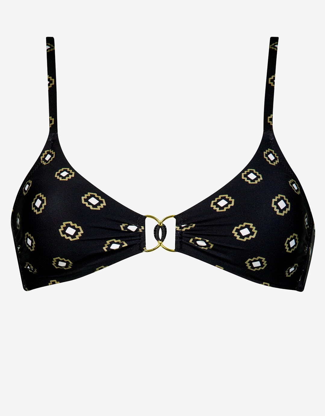 Tiles Craft Bralette Bikini Top - Black Neutrals Watercult - Watercult swimsuits sale