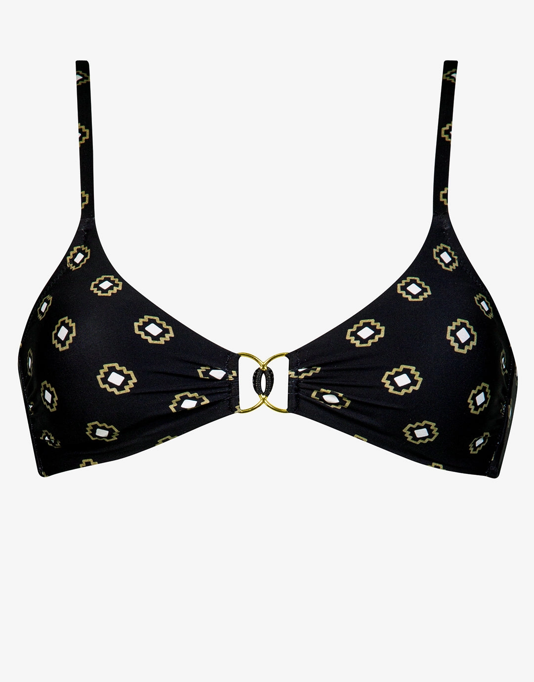 Tiles Craft Bralette Bikini Top - Black Neutrals Swim Womens - beachwear discount