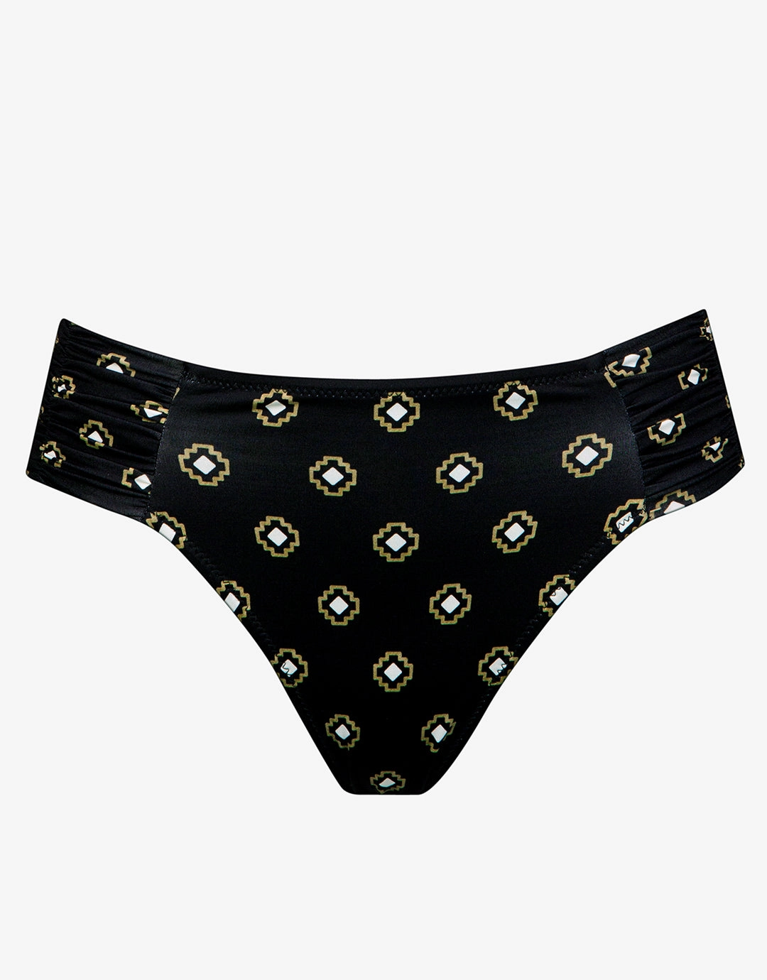 Tiles Craft Ruched Side Hipster Bikini Pant - Black Neutrals Watercult - Watercult swimsuits sale