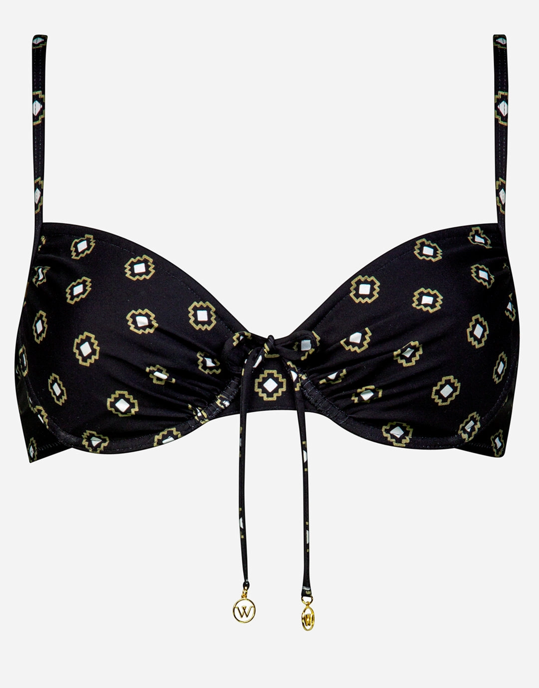 Tiles Craft Underwired Bikini Top - Black Neutrals Watercult - Watercult swimsuits sale
