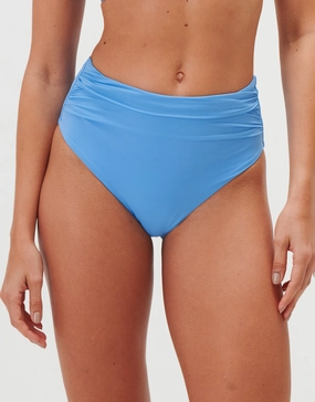 Timeless Ruched High Waist Bikini Pant - Cerulean Swim Womens free shipping