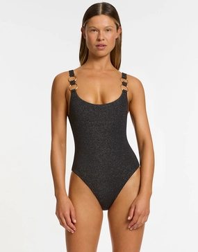 Tirari Nights Scoop Neck Swimsuit - Black Jets - Jets swimwear best price