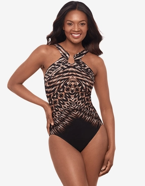 Topkapi Aphrodite Swimsuit - Black Multi Miraclesuit - Miraclesuit swimwear clearance
