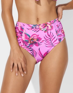 Tropic Radiance High Waist Bikini Pant - Electric Pink Swim Womens - beachwear discount