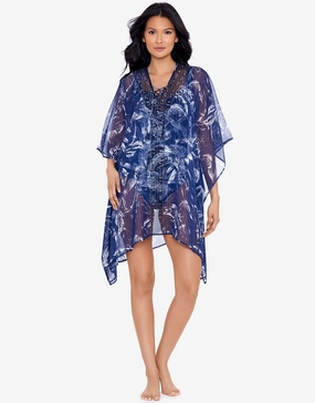 Tropica Toile Kaftan - Midnight Miraclesuit - Miraclesuit swimwear clearance