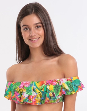 Tropicool Tolvo Off The Shoulder Bikini Top - Blue Banana Moon - Banana Moon swimwear discount