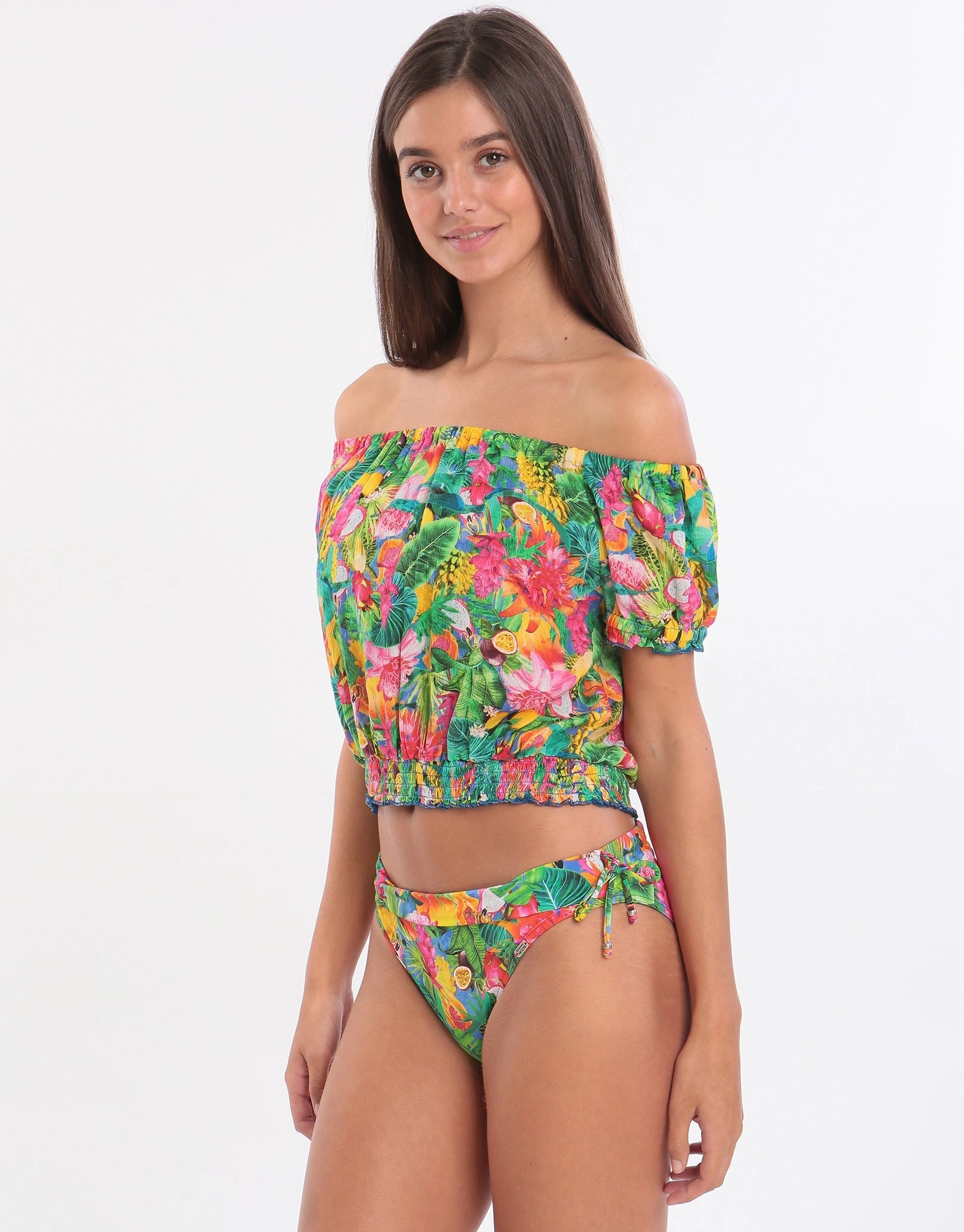 Tropivoil Binky Off The Shoulder Top - Blue